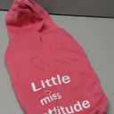 BINGPET Little Miss Attitude Dog Sweater with Hood and Leash Hole,Warm Fleece Dog Hoodie & Winter Coat for Small to Large Dogs,Cold Weather Pet Clothes(Medium)