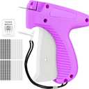 HABGP Stitch Gun for Clothes, Handheld Stitch Tag Gun, Mini Sewing Kit Micro Tagging Gun for Quick Clothing Fixer, Sewing Tool Kit with 1,200 Black & 1,200 White 5mm Mini Fasteners, 6 Needles (Purple)