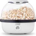 Dash SmartStore Stirring Popcorn Maker - Electric Popcorn Machine with Butter-Melting Tray & Clear Serving Bowl - Features Stirring Bar - 24 Cups, White