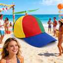 Colorful Helicopter Propeller Baseball Cap - Spinning Propeller Hat for Adults, Adjustable Funny Hat Snapback Cap
