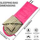DESERT & FOX Cotton Flannel Sleeping Bags with Pillow, 4 Season Warm & Cold Weather Envelope Compression Sack, Lightweight & Portable Backpacking Sleeping Bag for Outdoor Camping, Hiking, Traveling