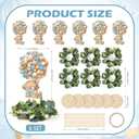 6 Set Baby Shower Bear Table Centerpieces Decortion Blue Bear with Eucalyptus Wreath Wood Slices Welcome Baby Table Toppers for Gender Reveal It's A Boy Party Favors