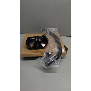 Snorkeling Gear for Adults, Snorkel Set Scuba Diving mask Dry-Top, Adult Swimming Goggles w/Nose Cover, HD Tempered Glass Panoramic Anti-Leak Anti-Fog, Travel Snorkeling Packages (Black+Green)