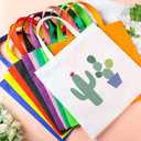 Woanger 100 Pcs Bulk Tote Bags 15'' x 16'' Reusable Fabric Shopping Canvas Bags Cloth Totes with Handles