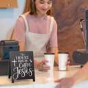 On Coffee Jesus Funny Desk Sign Bar Room Decor Home Office Kitchen Shelf Counter Cubicle Accessories Gifts For Coffee Lovers Espresso Fans Enthusiasts