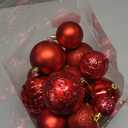 Senjie Red Shatterproof Christmas Ball Ornaments, 32 Pcs, Plastic, Eclectic Style, Wedding & Christmas Occasion