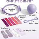 Pilates Ring Kit for Home Workout to Tone, Sculpt and Strengthen(Pink)