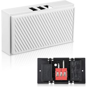 Saillong Wired Doorbell Chime, 16V 10VA Front and Rear Door Chime for Home Wall Inside, Compatible with Doorbell Botton and Transformer, Two Loud Sounds (Delicate Style) White