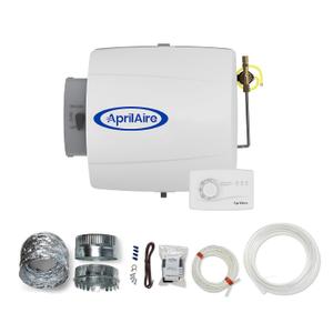 AprilAire 500M 12-gal. Whole-House Small Bypass Evaporative Humidifier with Manual Control for up to 3,600 sq. ft. + AprilAire Model 5843 Humidifier Installation Kit