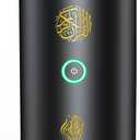 2 in 1 Electric Incense Burner with Quran Speaker, Rechargeble Bakhoor Burner Aroma Diffuser for Car Office Home Bedroom Living Room Study Spa (Black-1)