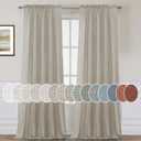 H.VERSAILTEX Linen Curtains Elegant Natural Linen Semi Sheer Curtains Energy Light Filtering Rod Pocket Window Treatments Panels for Living Room (Set of 2, Oatmeal, 52 inch W X 84 inch L)