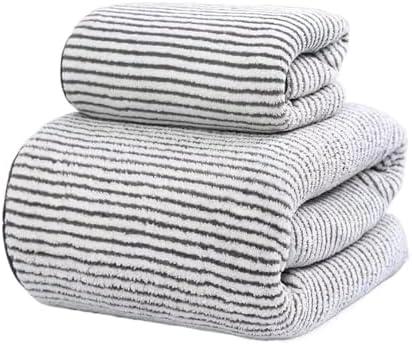 Bath Towels Super Absorbent and Quick Drying Bath Bathroom Use(Style 2 Stripe, 90*180cm, 2  40*80cm, 4 33*33 cm)
