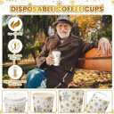 Snowflake Disposable Coffee Cups with Lids Hot Cold Beverage Coffee Cups for Winter Valentine's Day Christmas Party Tea Cafe Home Restaurant Picnic Drinking(240 Pcs,12 oz)