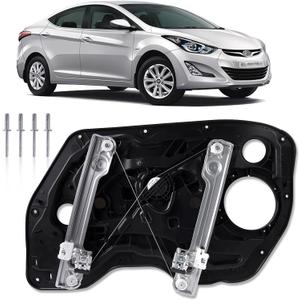 Window Regulator Driver Side Without Motor for Front Left Side Compatible with Hyundai Elantra 2011-2016 Sedan Only - Replace 824713Y010 Power Window Regulator