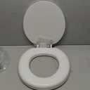 Mayfair Padded Toilet Seat with Chrome Hinges, Soft Vinyl over Wood Core Seat, Made in USA, Round, White