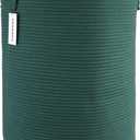 Cotton Rope Laundry Basket Hamper for Clothes Woven Storage Basket for Living Room Bedroom Boho Tall Rope Baskets for Blanket Toys Pillow Towels Baby Nursery Hamper Bin (Large, Dark Green)
