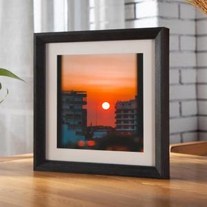 Black Simple 11.8x11.8 Wall Hanging Display, Photo Frames Vertical & Horizontal Large Gallery Wall Frames Real Wood Picture Frame Home Decor