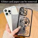 for iPhone 16 Pro Case, Glitter Clear Cute Paw Love Heart, Compatible with MagSafe, Strong Magnetic Full Camera Lens Protection Cover, Soft Slim Bling Phone Case 6.3" - Black