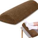 Sintuff Recliner Leg Rest Cushion Sofa Footrest Pillow with Cover Half Moon Bolster Pillow Under Knee Pillow for Sleeping On Back Alleviating Pain, 19.7 x 8 x 3.5 Inch (Brown)