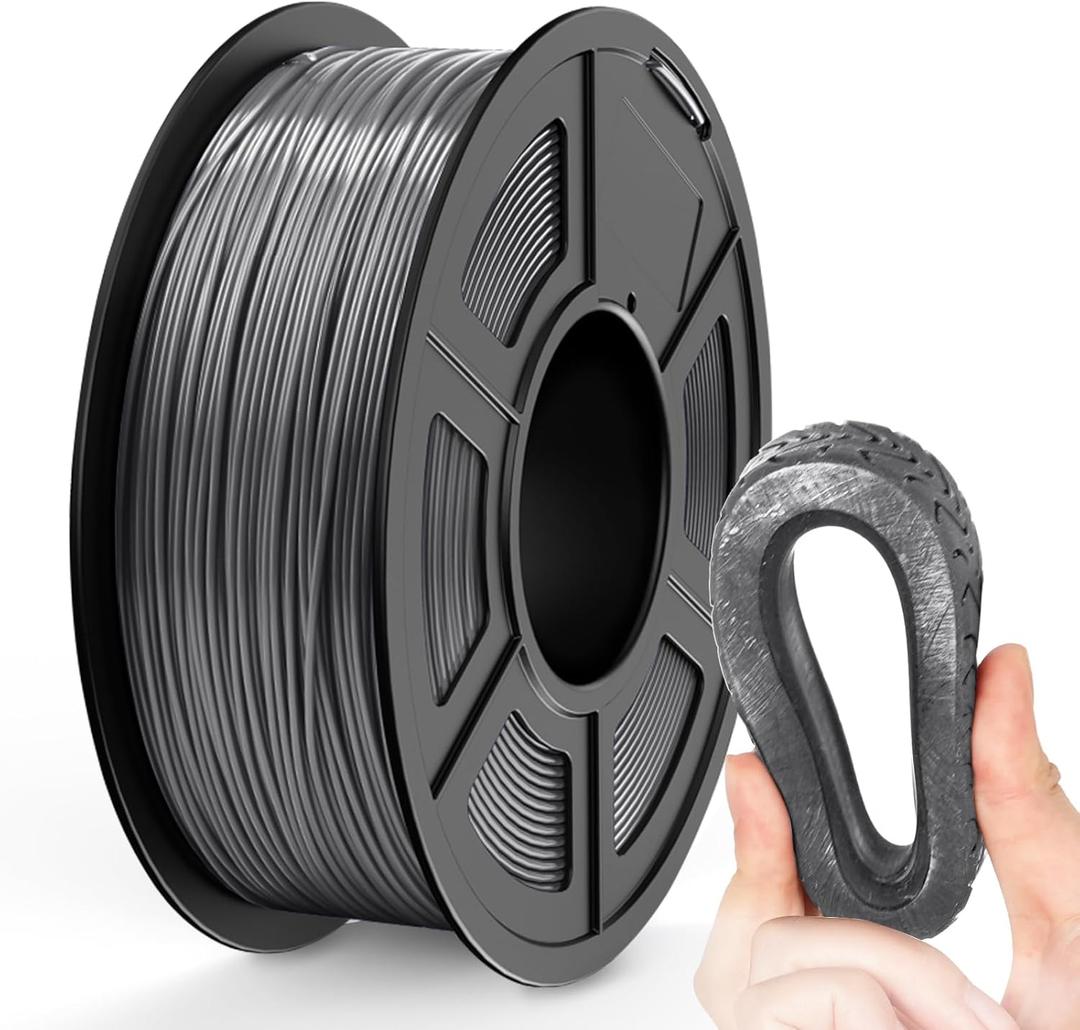 TECBEARS TPU Filament 1.75mm, 95A 3D Printer Filament, Flexible TPU Filament for Fast Printing, Dimensional Accuracy +/- 0.03mm, Fit Most FDM 3D Printers, Gray 1KG