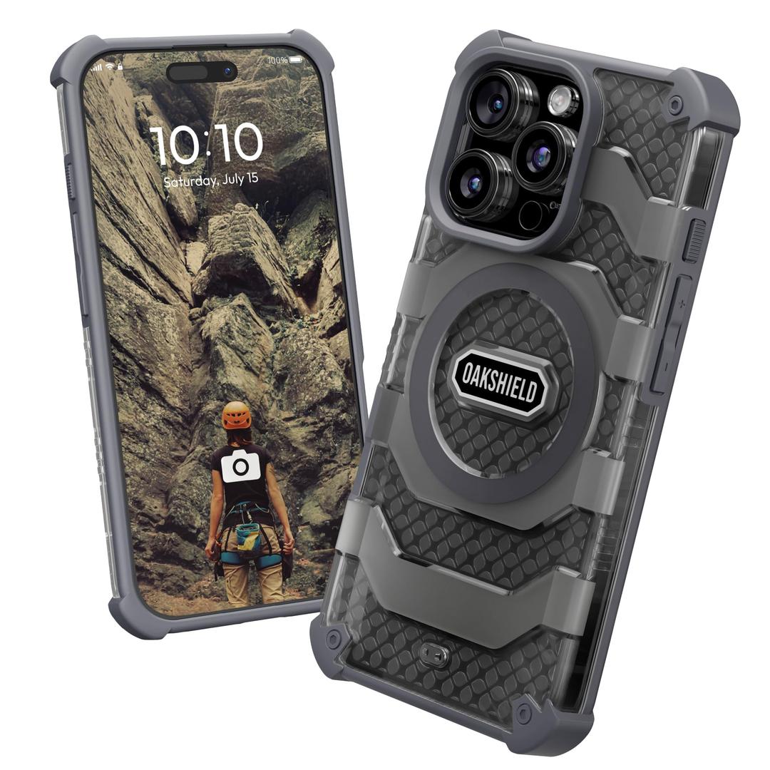 Oakshield Protective Case Compatible with iPhone 16 Pro Cover - Shockproof Smartphone Cases Compatible with MagSafe - Grey