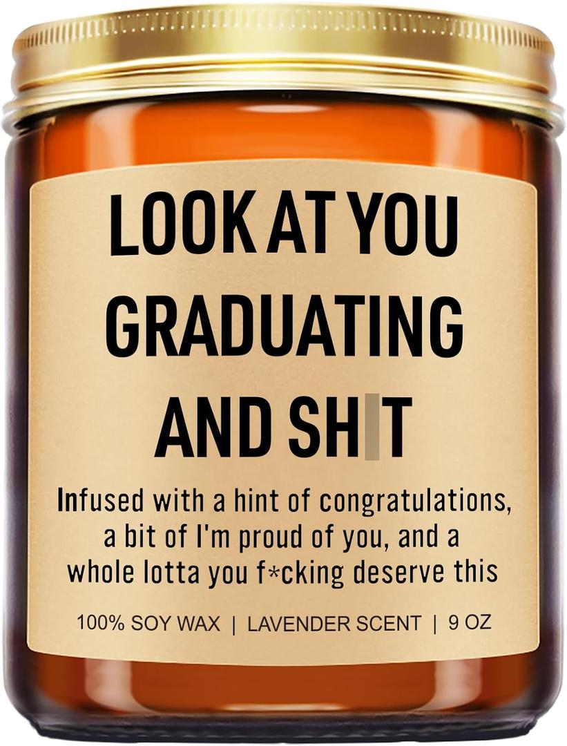 Younift Funny Grad Candle, 2026 Graduation Gifts for Her, Him - College, High School, Masters Degree, Phd, Law School, Nursing & Nurse Graduation Gifts for Women, Men - 9 oz