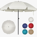 Blissun 6.5ft Patio Umbrella with Push Button Tilt & Height Adjustable, UV50+ Sun Protection with Sturdy Fiberglass Ribs & Iron Pole, Market Umbrella for Outdoor Table Garden Backyard Beach, Cream White