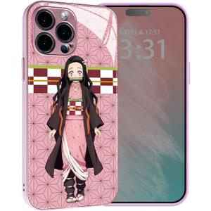 Unique Design Anime Phone Case - Fan Favorite Cover - Manga Role for iPhone 15 Pro (Pink, Nezuko)