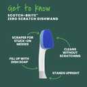 Scotch-Brite Non-Scratch Dishwand Kit, Includes 1 Wand & 8 Refill Pads, Keep Hands Out of the Mess, Blue