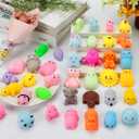 200 Pcs Mochi Squishy Toys, Kawaii Squishies Bulk Party Favors for Kids 4-8 8-12 Boys Girls Toddlers Teens, Gifts for Eastet Egg Fillers Birthday Party Classroom Prizes Goodie Bag Stuffers
