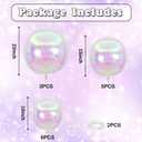14 Pcs Iridescent Round Foil Balloons 22/15/10 Holographic 4D Ball Balloons Clear Balloon Ornament Mylar Balloon for Girls Mermaid Under The Sea Rainbow Birthday Wedding Disco Party Decoration