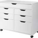 Winsome Halifax Mobile Storage Cabinet with Doors & Drawers, Stylish & Functional Home Storage Cabinet for Filing, Kitchen Organization, Moveable Furniture for Office, Dorms, Apartments, 2 Doors, 4 Drawers, 1 Wide Drawer