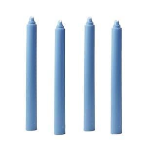 10in Vertical Stripe Taper Candles Set of 4 Pack Striped Tapered Candle, Tall Candlesticks, for Dinner Party Wedding, Home Decor, Kitchen Decors, Christmas, Halloween (4, Light Blue, 8in)
