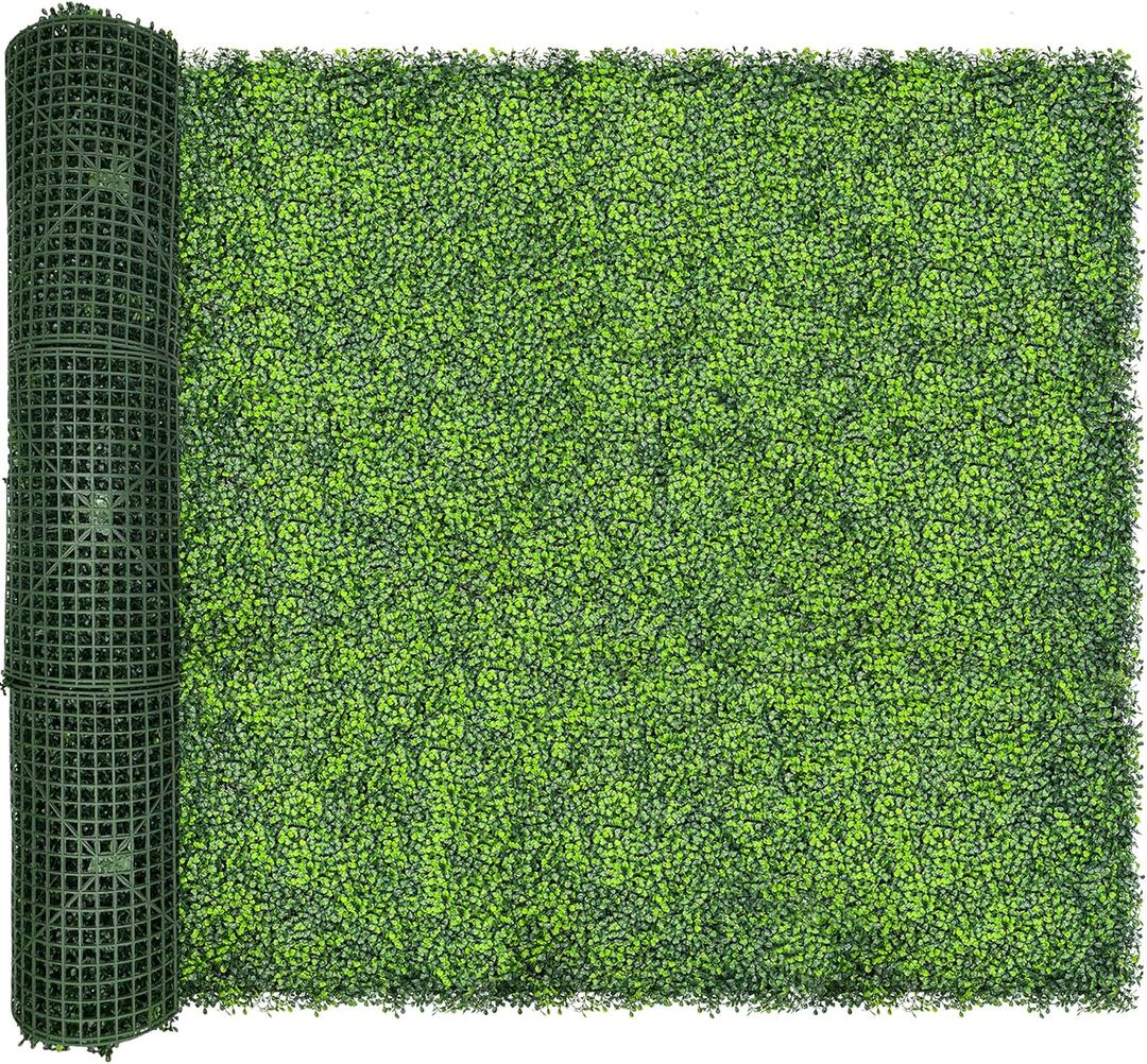 Artificial Ivy Privacy Fence Screen,128"x 72" (64 SQFT) UV-Anti Faux Boxwood Roll Grass Wall Panels for Patio Balcony Privacy, Garden, Backyard Greenery Wall Backdrop Decor
