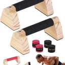 Wood Push Up Bars, Non-Slip Calisthenics Equipment for Strength Training, Solid Wood Calisthenics Bars & Parallettes Bars, Push Up Handles for Floor Exercises