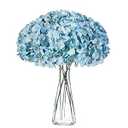H.FLOLAVIDA Hydrangea Silk Fake Flowers Heads with Stems, Artificial Flowers for Decoration Wedding Home Party Shop Baby Shower, Room Decor for Bedroom Aesthetic, Pack of 10 (Peacock Blue)