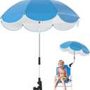 30 Inches Chair Umbrella with Clamp,Waterproof Umbrella Sunshade for Child Outdoor, Clip on Umbrella on Beach Chairs,Strollers,Bike Wheelchairs with Holder(Chair Not Include) Mothers Day
