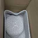 5-Pack Small Woven Rope Storage Baskets – 2 Sizes Organizer Bins for Closet, Shelf, Bookshelf, Nursery, Changing Table, Fabric Cube Boxes, Rectangular Shallow Bins for Bathroom, Toy & Home