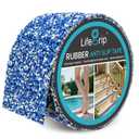 LifeGrip Rubber Anti Slip Tape, Waterproof Grip Tape for Pool, 4 Inch x 15 Foot Non Slip Safety Tape for Stairs, Outdoor, Shower, Wooden Stairs, Textured Comfortable for Bare Foot, Blue