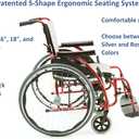 Karman S-115 25 lbs Ultra Light Ergonomic Wheelchair with Removable Footrest Red Color