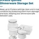 Honey-Can-Do Dinnerware Storage Containers Set, Perfect for Dish Storage, China Storage, and Cup Storage, Quilted Containers To Keep Your Heirlooms and Fine China Protected and Organized, 5-Piece Set