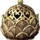 Gold Lotus Incense Burner Vintage Flower Incense Holder Incense Cone Burner for Home Fragrance Decoration (4 * 4.1CM)