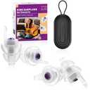 Kids Earplugs (6-12 yrs) - 2 Pairs High Fidelity Concert Ear Plugs for Children, Adults with Small Ear Canals, 23dB Kids Noise Reduction Earplugs for Concerts, Rehearsal, Festival, Party (Purple)