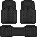 CAR PASS Heavy Rubber Car Floor Mats, Deep Waterproof Car Mats All Weather, Universal Trim-to Fit Automotive Floor Mats for Car SUV Truck Van, Durable Floor Liners Solid Black