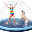Kids Dog Splash Pad Sprinkler - Jasonwell Non Slip Dog Sprinkler Pad Splash Pool Puppy Dogs Pool Summer Outdoor Water Toys Backyard Durable Splash Pad for Toddlers Kids Small Medium Large Dogs Pet