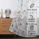 Floral Curtains Sheer Curtains 63 Inch Length for Living Room Semi Sheer Curtains Light Filtering Window Drapes for Bedroom Vintage Sheer Curtain Panels Rod Pocket Grey 2 Panels