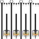 NUERPO 4 Pack String Light Poles,Metal Poles for Hanging Outdoor Light Strings,4 Pack 10 FT Light Poles Stand for Outside Garden,Patio,Wedding,Backyard,Deck,Party