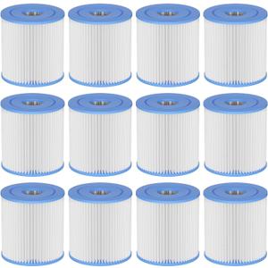 Type I Pool Filter Cartridge 58093 Compatible with Summer Waves Type I P53RX0330000 / P53FX0330000 for 300/330 Gal/H Filter Above Ground Pool Pump (12 Pack)