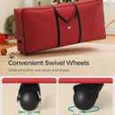 SONGMICS Christmas Tree Storage Bag with 1.6-Inch Wheels, Rolling Storage Bag, up to 9 ft, For Disassembled Holiday Tree, Length-Adjustable Handles, 600D Oxford Fabric, Cherry Red URXS004R01