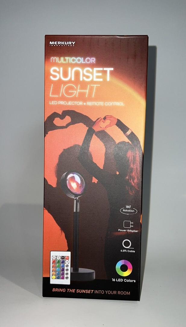 Merkury Sunset Lamp with Remote, 16 LED Colors, Power Innovations Multicolor RGB